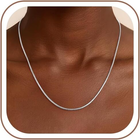 S925 Sterling Silver Chain for Women, 1.5mm Sterling Silver Snake Chain Necklace Thick Sturdy Colourfast Necklaces Jewelry for Women 16/18/20/22 Inch in Saudi Arabia