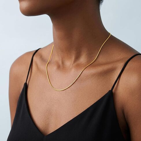 S925 Sterling Silver Chain for Women, 1.5mm Sterling Silver Snake Chain Necklace Thick Sturdy Colourfast Necklaces Jewelry for Women 16/18/20/22 Inch in Saudi Arabia