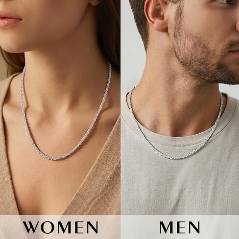 S925 Sterling Silver Chain Necklace for Women - 4.5MM S925 Sterling Silver Sparking Chain Necklace Handmade Jewelry Silver Necklaces for Women 16/18/20/22/24 Inch in Saudi Arabia