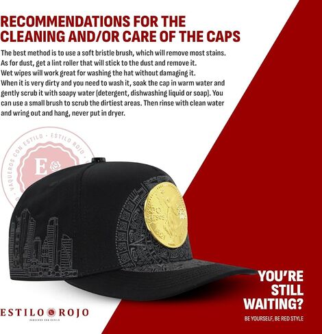 Ferreti Hats FT168 Mexican Centenario de Oro de 50 Pesos Black Hat - Black Baseball Cap for Men & Women - Premium Adjustable Cap, Gorra Negra para Hombre y Mujer in Saudi Arabia