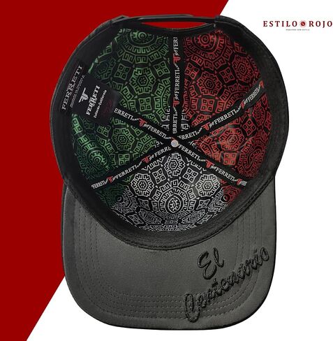 Ferreti Hats FT168 Mexican Centenario de Oro de 50 Pesos Black Hat - Black Baseball Cap for Men & Women - Premium Adjustable Cap, Gorra Negra para Hombre y Mujer in Saudi Arabia