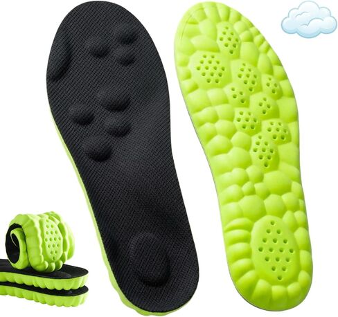 4D Cloud Footstr Insoles for Kids & Youth - Soft Memory Foam Insoles with Shock Absorption - Trim-to-Fit Arch Support Shoe Inserts for Healthy Development of Growing Feet (Orange, US Youth 3Y–4Y) in Saudi Arabia