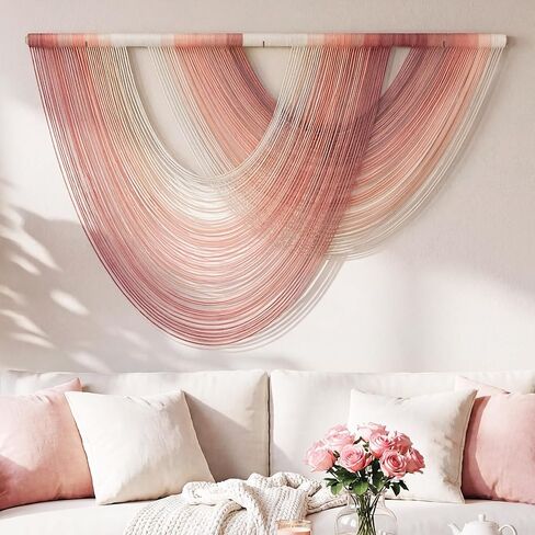 Tempospark Large Macrame Wall Hanging, 59x39 Inch Boho Wall Hanging, Macrame Wall Art Hand-dyed Ombre Design for Bedroom Living Room Apartments Entryways, or Above Bed in Saudi Arabia
