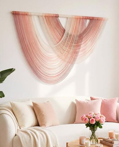 Tempospark Large Macrame Wall Hanging, 59x39 Inch Boho Wall Hanging, Macrame Wall Art Hand-dyed Ombre Design for Bedroom Living Room Apartments Entryways, or Above Bed in Saudi Arabia