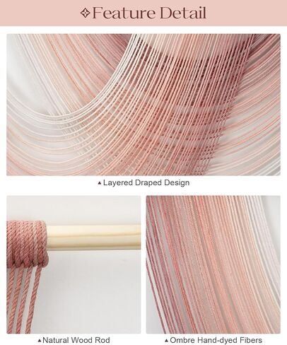 Tempospark Large Macrame Wall Hanging, 59x39 Inch Boho Wall Hanging, Macrame Wall Art Hand-dyed Ombre Design for Bedroom Living Room Apartments Entryways, or Above Bed in Saudi Arabia
