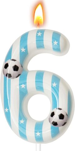 Soccer Themed Birthday Candles, Number Candles for Birthday Party Cake Decoration Supplies (Blue, Number 8) in Saudi Arabia