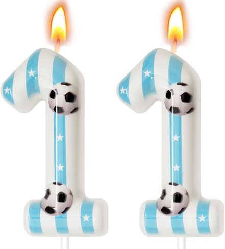 Soccer Themed Birthday Candles, Number Candles for Birthday Party Cake Decoration Supplies (Blue, Number 8) in Saudi Arabia
