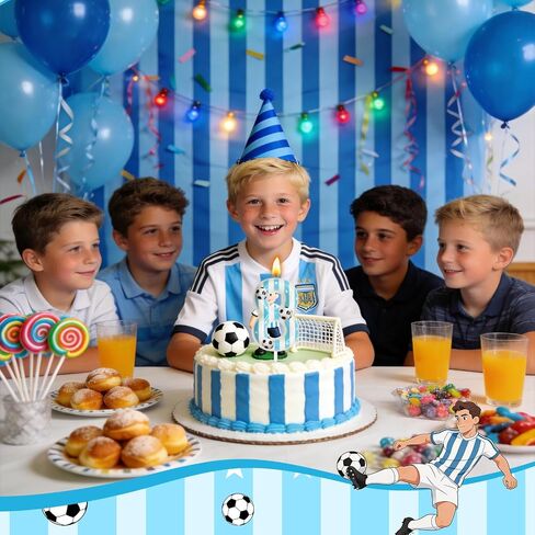 Soccer Themed Birthday Candles, Number Candles for Birthday Party Cake Decoration Supplies (Blue, Number 8) in Saudi Arabia