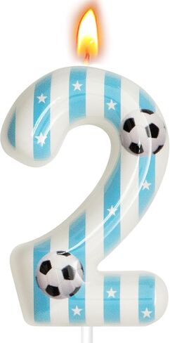 Soccer Themed Birthday Candles, Number Candles for Birthday Party Cake Decoration Supplies (Blue, Number 8) in Saudi Arabia