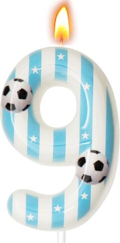 Soccer Themed Birthday Candles, Number Candles for Birthday Party Cake Decoration Supplies (Blue, Number 8) in Saudi Arabia
