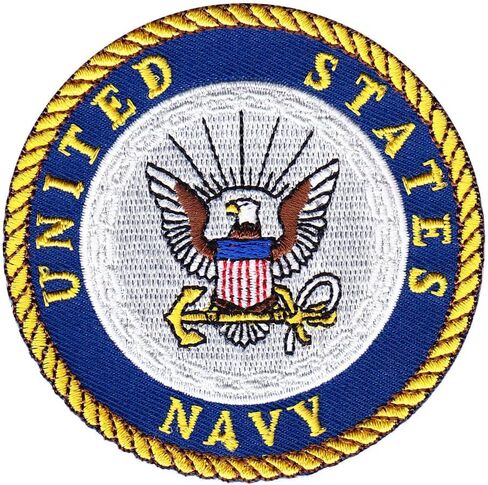 Support The Navy 3 inch Novelty Round Military Patch with Iron on/Sew on Backing in Saudi Arabia