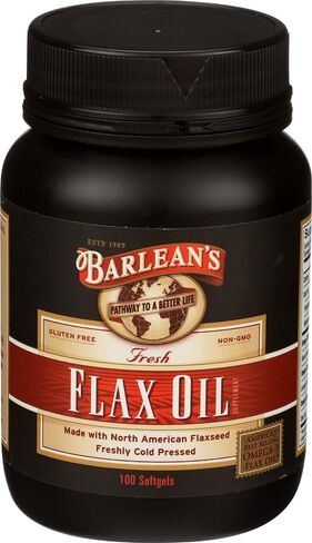Barlean's Omega 3 6 9 Flaxseed Oil Supplements, Cold-Pressed Flax Seed Supplement Softgels with 1650 mg ALA Fatty Acids, 100 Count in Saudi Arabia