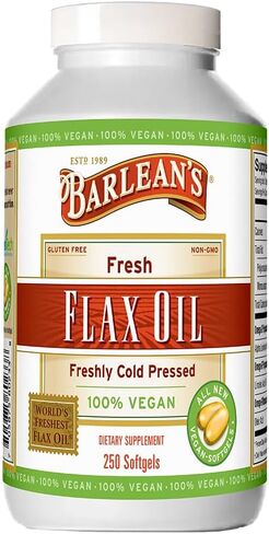 Barlean's Omega 3 6 9 Flaxseed Oil Supplements, Cold-Pressed Flax Seed Supplement Softgels with 1650 mg ALA Fatty Acids, 100 Count in Saudi Arabia