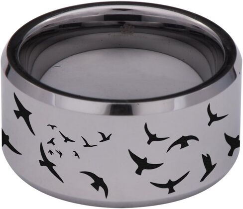 Friends of Irony Silver Tungsten Carbide Psalm 118:6 Ring 12mm, Christian Wedding Band and Anniversary Ring, Designed Fit for Men and Women Use Size 11 in Saudi Arabia