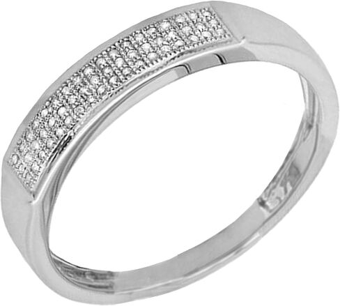 مجموعة Dazzlingrock 0.14 قيراط (ctw) خاتم زفاف رجالي من الألماس الأبيض المستدير بنمط الهيب هوب، من الفضة الإسترلينية in Kuwait