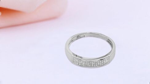 مجموعة Dazzlingrock 0.14 قيراط (ctw) خاتم زفاف رجالي من الألماس الأبيض المستدير بنمط الهيب هوب، من الفضة الإسترلينية in Kuwait