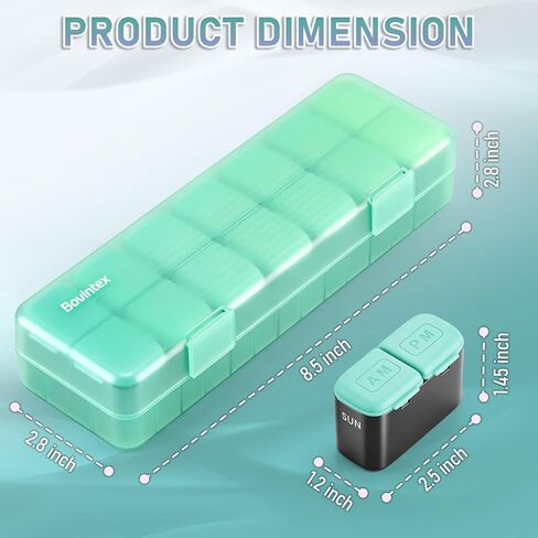 Weekly Pill Organizer 2 Times a Day, Portable AM PM Medicine Box with Large Compartments, Travel Pill Organizer Case, Moisture-Proof Daily Containers for Vitamins, Supplements & Medication (Purple) in Saudi Arabia