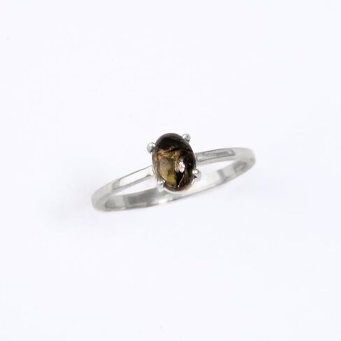 Black Star Sapphire 925 Sterling Silver Ring – Natural Alternative September Birthstone Jewelry for Women | Prong Set Oval Cabochon Rings | Size 5-9 in Kuwait