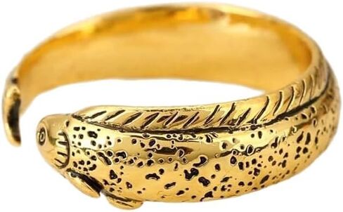 Retro Koi Fish Wrap Open Statement Ring for Women Men Vintage Band Expandable Stacking Good Luck Adjustable Index Finger Rings Comfort Fit Unique Amulet Jewelry in Kuwait