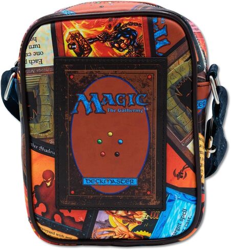 Magic the Gathering Vegan Leather Crossbody Bag with Adjustable Strap, Magic the Gathering Deckmaster Card Replica with Stacked Card in Kuwait