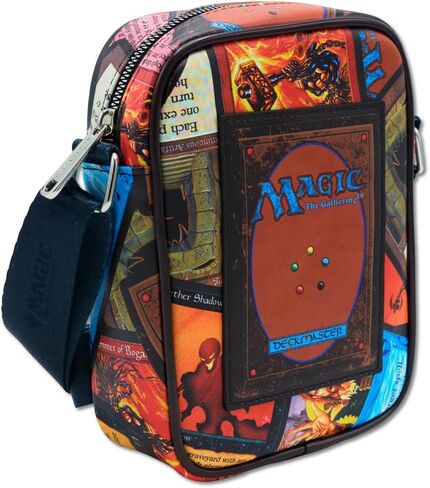 Magic the Gathering Vegan Leather Crossbody Bag with Adjustable Strap, Magic the Gathering Deckmaster Card Replica with Stacked Card in Kuwait