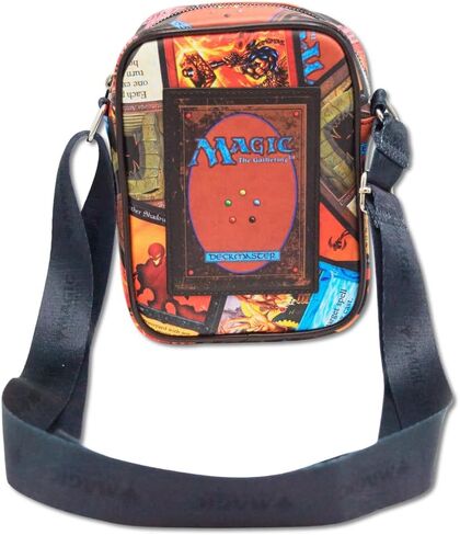 Magic the Gathering Vegan Leather Crossbody Bag with Adjustable Strap, Magic the Gathering Deckmaster Card Replica with Stacked Card in Kuwait