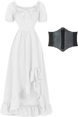 YEAXLUD Renaissance Costume Women Milkmaid Cottage Core Ren Faire Victorian Dress Vintage Peasant Medieval Dresses in Saudi Arabia