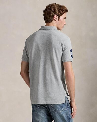POLO RALPH LAUREN Mens Classic Fit Big Pony 20th Anniversary Crest Polo (Small, Gray) in Kuwait
