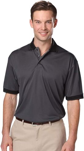 Blue Generation BG7301 Short Sleeve Moisture Wicking Polos-Polo Shirts (XL, Graphite_Black_Trim) in Saudi Arabia