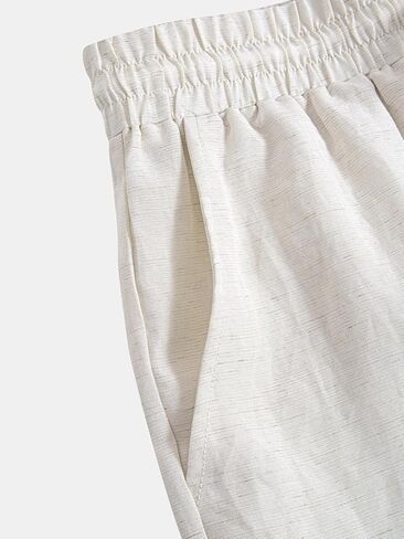 Men's Linen Blend Drawstring Elastic Waist Shorts 2 Pack,Casual Lightweight Breathable Bottoms for Summer Beach Daily Wear in Kuwait