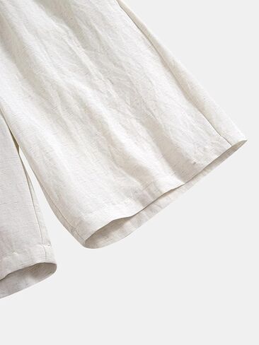 Men's Linen Blend Drawstring Elastic Waist Shorts 2 Pack,Casual Lightweight Breathable Bottoms for Summer Beach Daily Wear in Kuwait
