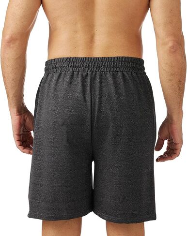 Men's 7" Casual Sweat Shorts with Zipper Pockets, 2 Pack Cotton Athletic Gym Shorts, Lightweight Running Lounge Shorts in Saudi Arabia