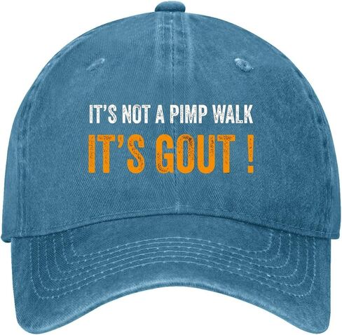 It's Not A Pimp Walk It's Gout Hat for Mens Trendy Washed Distressed Baseball in Kuwait
