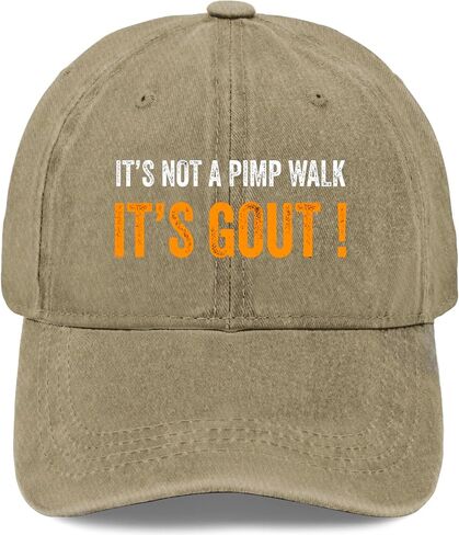It's Not A Pimp Walk It's Gout Hat for Mens Trendy Washed Distressed Baseball in Kuwait