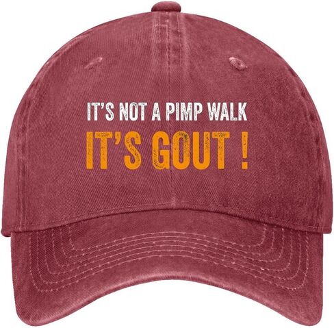 It's Not A Pimp Walk It's Gout Hat for Mens Trendy Washed Distressed Baseball in Kuwait
