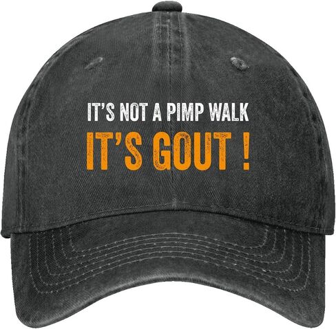 It's Not A Pimp Walk It's Gout Hat for Mens Trendy Washed Distressed Baseball in Kuwait