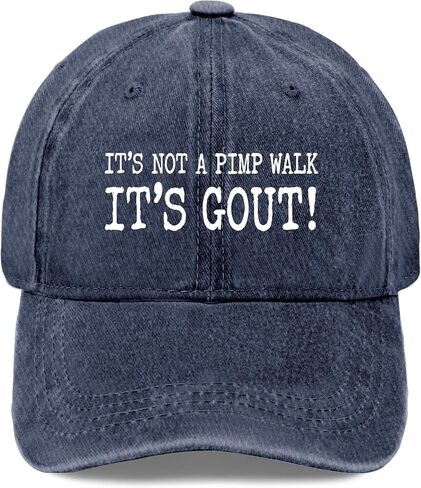 It's Not A Pimp Walk It's Gout Hats for Women Funny Washed Distressed Baseball in Kuwait