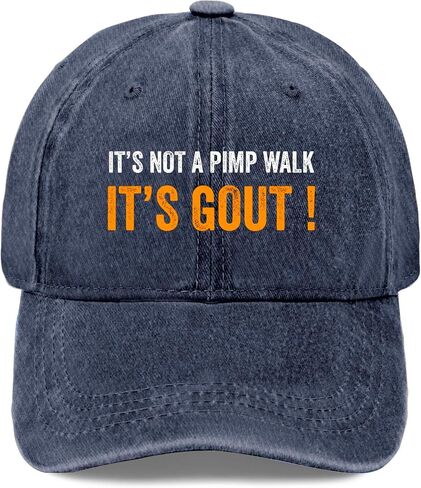 It's Not A Pimp Walk It's Gout Hat for Women Low Profile Washed Distressed in Kuwait