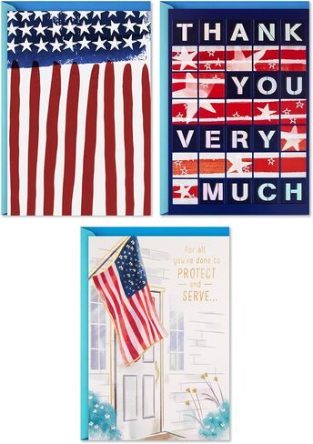 Hallmark Pack of 3 Military Thank You Cards, Veterans Day Cards (Protect and Serve) in Saudi Arabia