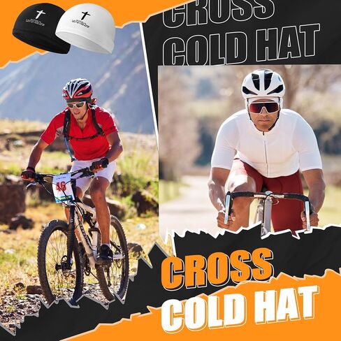 3 Pcs Cross Faith Cooling Skull Cap for Men Women, Christian Breathable Helmet Liner Beanie, Sweat Wicking Head Wrap for Motorcycle Cycling Running Gym Workout in Kuwait