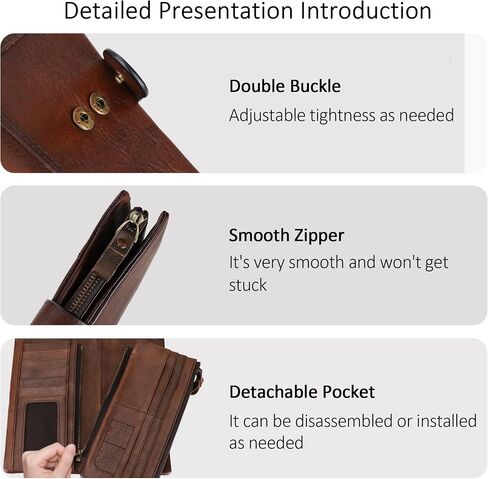 Women's RFID Blocking PU Long Wallet for Women Vintage Checkbook Wallets with RFID Blocking Card Holder in Kuwait