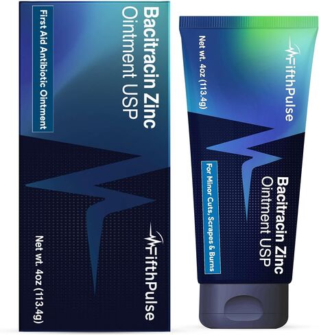 Bacitracin Antibiotic Ointment with Zinc, 4oz - First Aid Ointment for Minor Cuts, Bruises, Abrasions, Burns - Topical Antibiotic for Wound Healing in Saudi Arabia