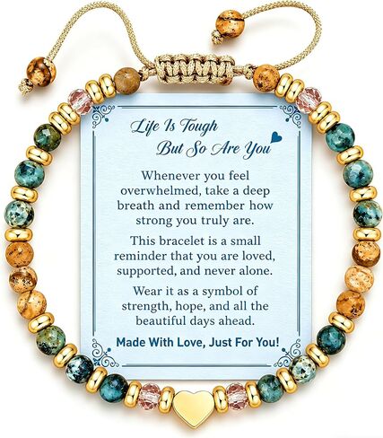 Inspirational Gifts for Women,Healing Natural Stone Bracelet, Strength Thinking of You Get Well Soon Gifts for Women Friend Sister, Self Care Recovery Spiritual Jewelry in Saudi Arabia