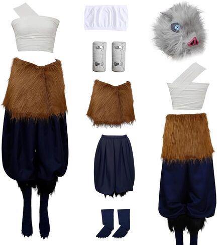 Inosuke Hashibira Costume Outfit Inosuke Costume Female Suit Full for Halloween Party Set in Saudi Arabia