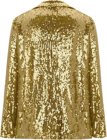 Sparkly Blazers for Women Open Front Long Sleeve Glitter Sequin Suit Jacket Shiny Wedding Night Out Clubwear in Kuwait