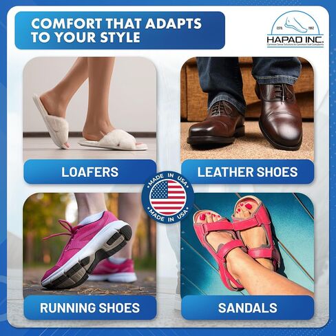 Hapad Wool Felt Heel Wedge Inserts for Pronation & Supination Correction (2 1/2" Wide)- Orthopedic Lateral & Medial Heel Wedges for Men & Women - Shoe Insoles with Adhesive Backing - Made in USA in Saudi Arabia