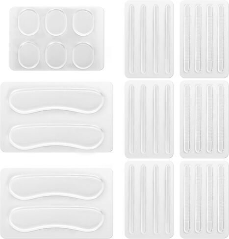 40Pcs Multi-Shaped Silicone Heel Pads, Clear Gel Heel Cushion Inserts for Women & Men, Comfortable Shoe Protectors for High Heels, Sneakers & More in Saudi Arabia
