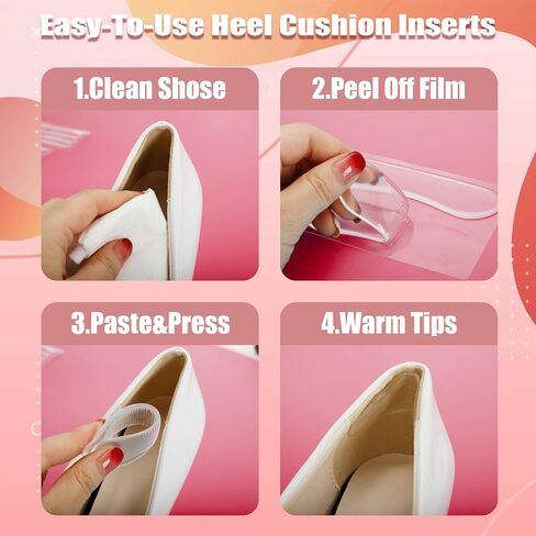 40Pcs Multi-Shaped Silicone Heel Pads, Clear Gel Heel Cushion Inserts for Women & Men, Comfortable Shoe Protectors for High Heels, Sneakers & More in Saudi Arabia