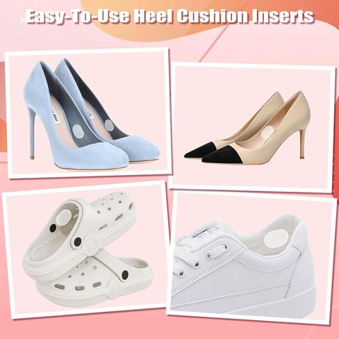 40Pcs Multi-Shaped Silicone Heel Pads, Clear Gel Heel Cushion Inserts for Women & Men, Comfortable Shoe Protectors for High Heels, Sneakers & More in Saudi Arabia