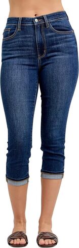 Judy Blue Womens Jeans - High Waisted Capri W/Single Cuff in Kuwait